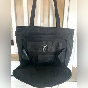 Messenger Tote purse for work, school, or travel in black color.